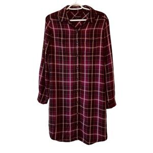 Banana Republic Factory Plaid Shirt Dress Women’s Sz 6 Fall Autumn Flannel Color